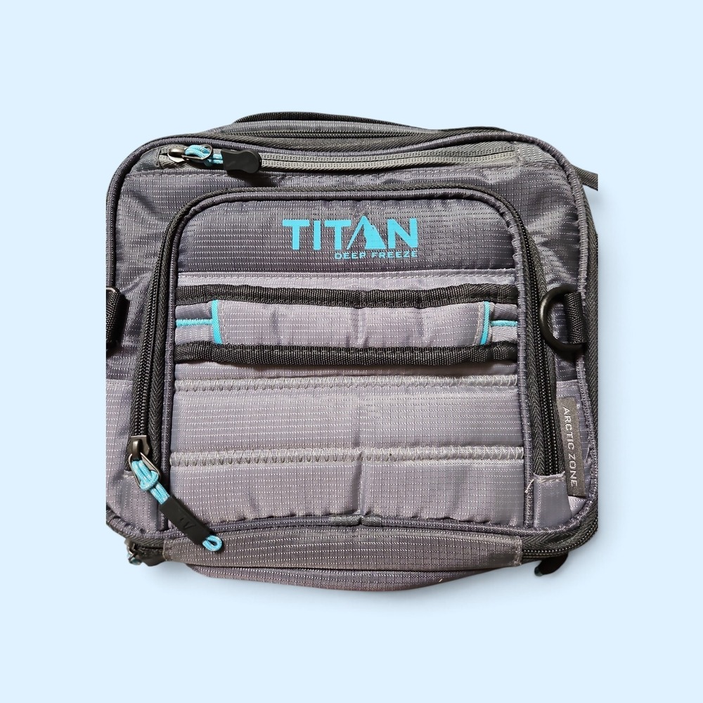 Arctic Zone Titan Deep Freeze Insulated Lunch Box Gray Blue Cooler Bag